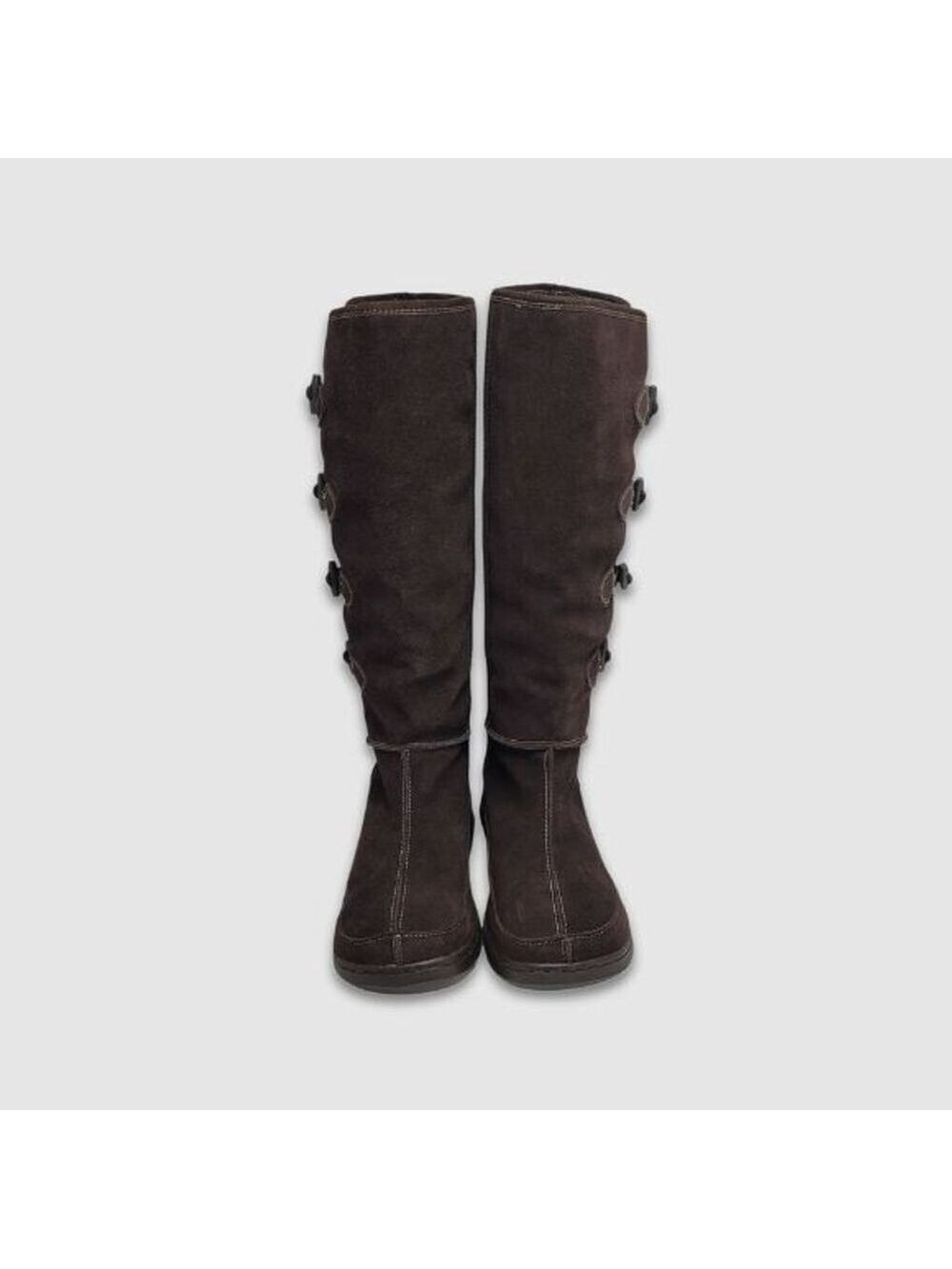 Rocket Dog Toggle Tall Boots Faux Fur Lined Lightweight Suede Brown Size 10